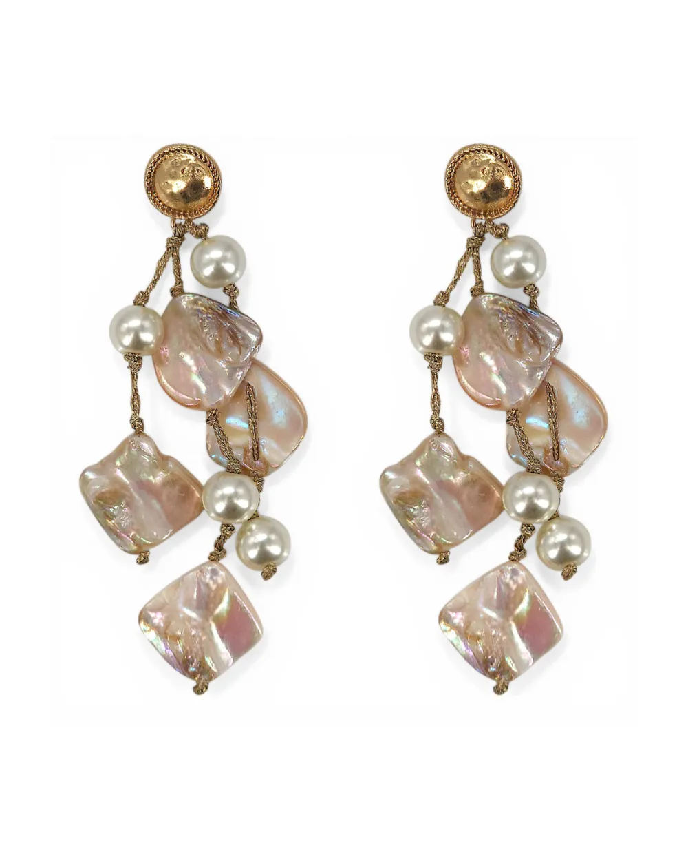 Shell Chunky Pearl Statement Earrings