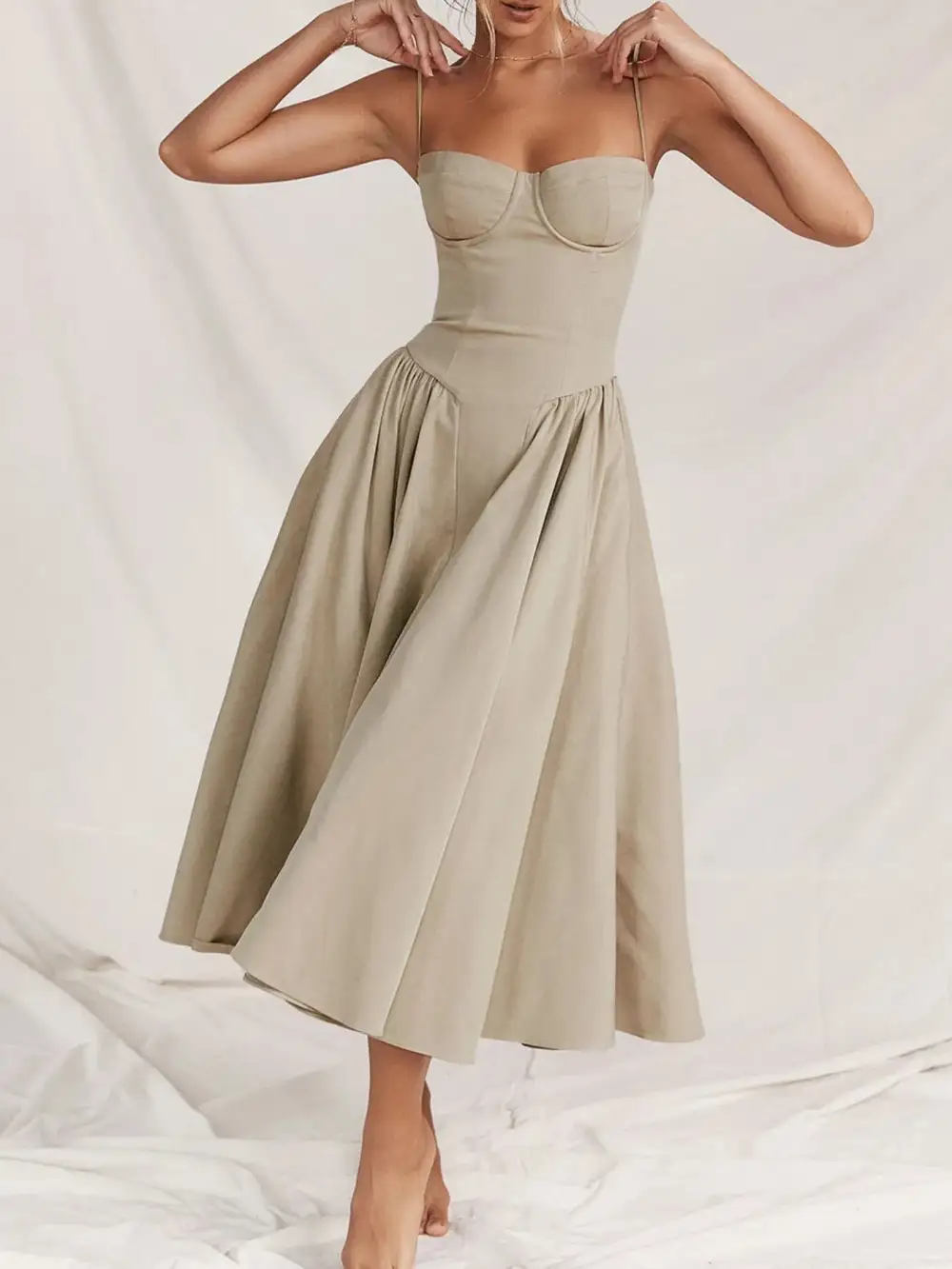 Ruched Sweetheart Neck Cami Dress