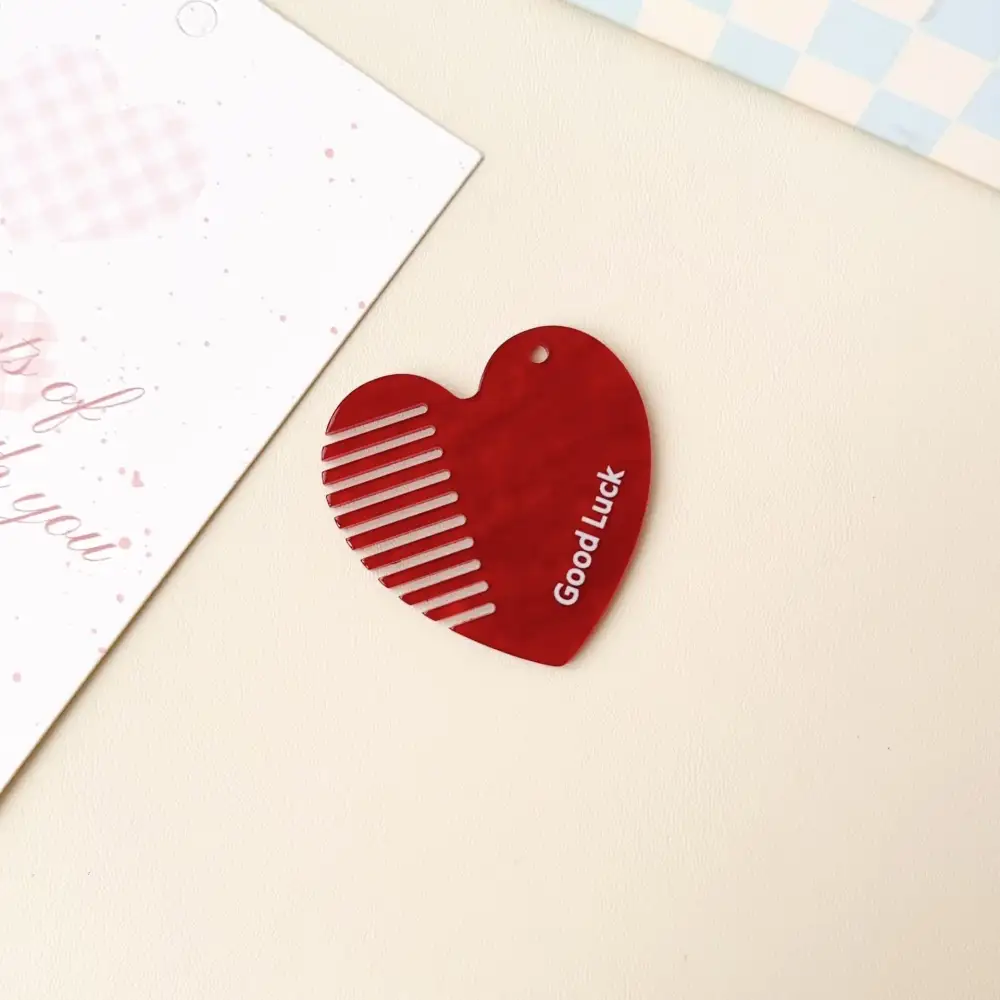 Acrylic Heart Comb Keychain Pendant for Bag Accessory