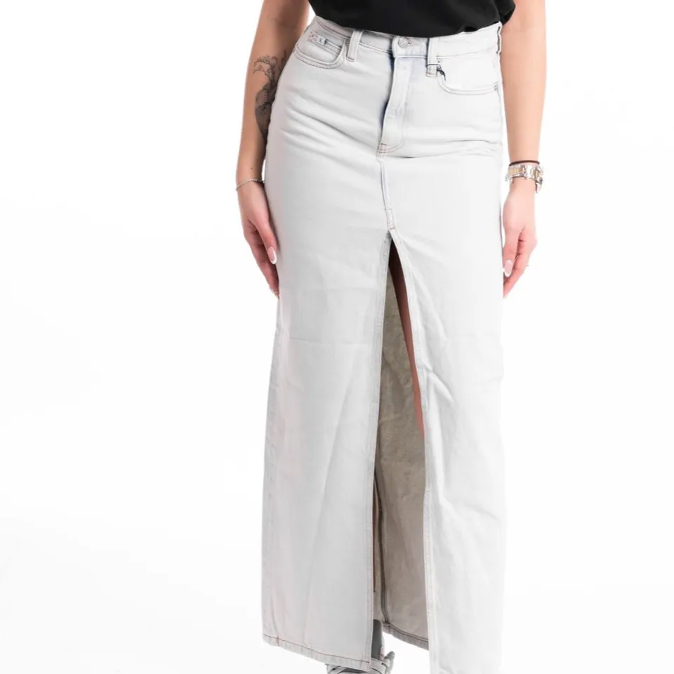 Front Split Everyday Maxi Denim Skirt