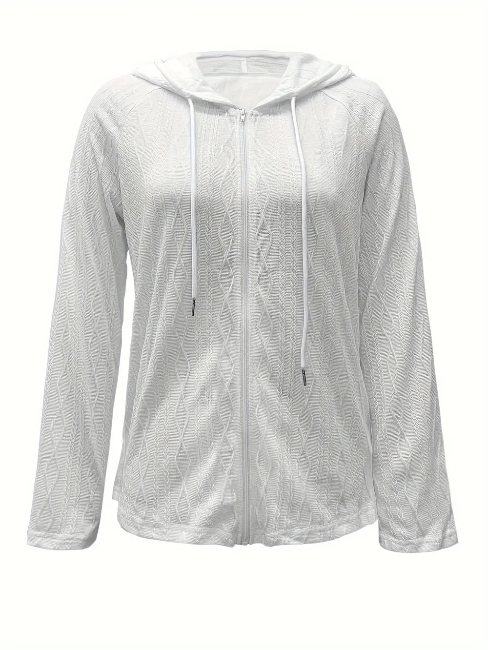Cable Knit Drawstring Hooded Sweater
