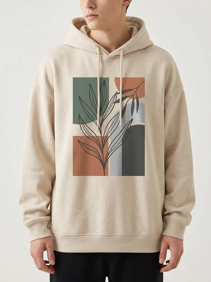 Unisex Abstract Botanical Art Hoodie