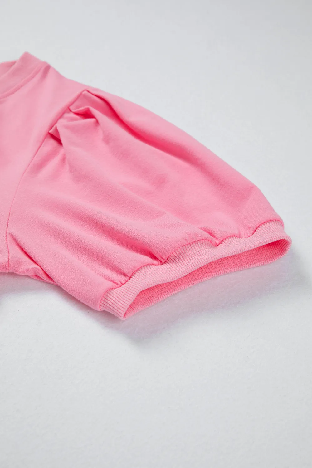 Bonbon V Neck Short Puff Blouse