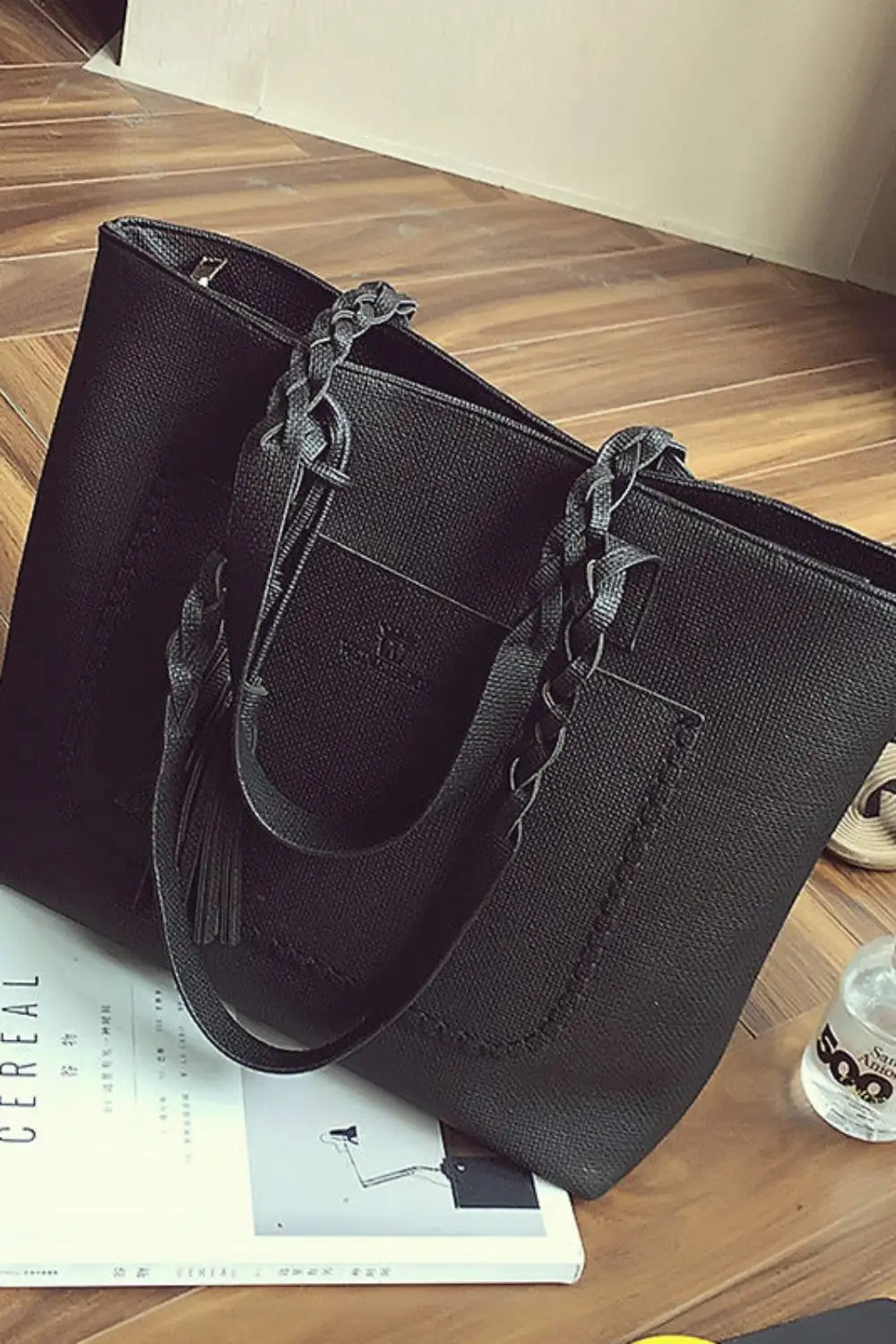 Sleek Horizontal Square Tote Bag Minimalist Handbags for Women