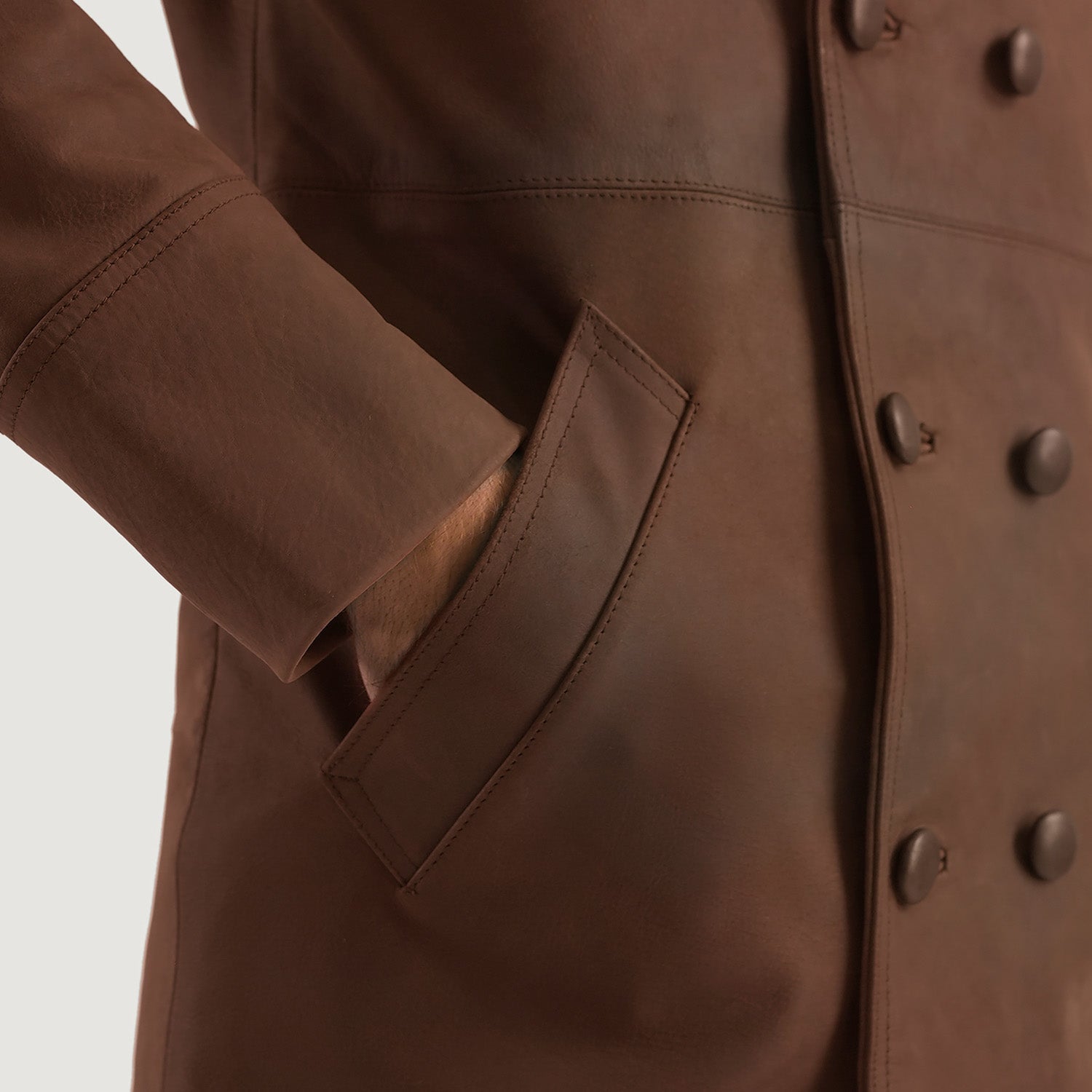 Men's Structured Leather Coat