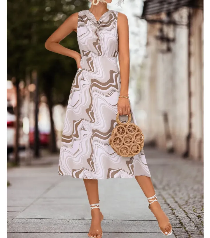Everyday Printed Sleeveless Midi Dress