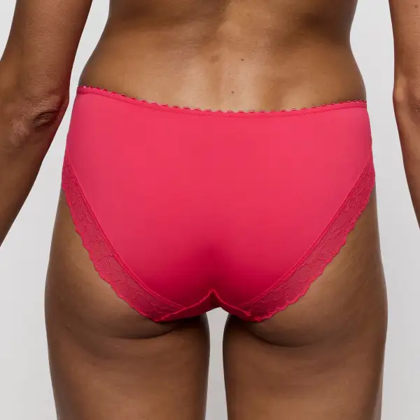 Women's High Cut Floral Lace Sheer Detail Decorative Bow Second Skin Supportive Fit Bikini Panty