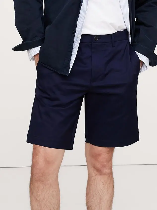 Men's Navy Blue Polyester Blend Shorts