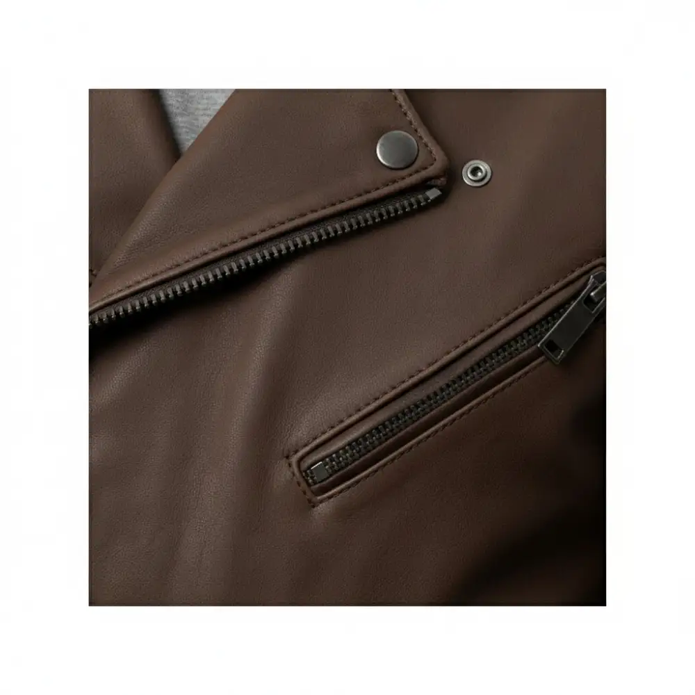 Leather Biker Cafe Racer Jacket