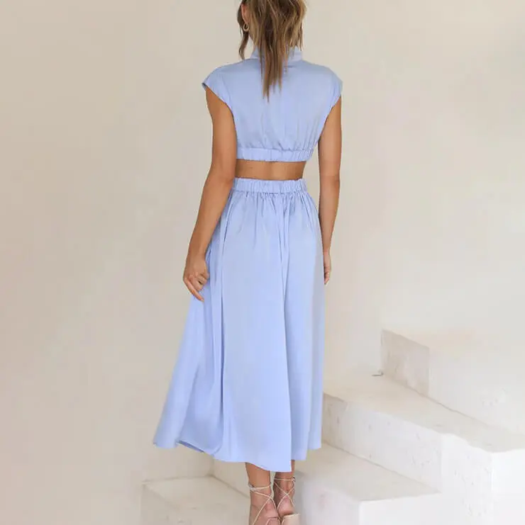 Cutout Waist Midi Dress