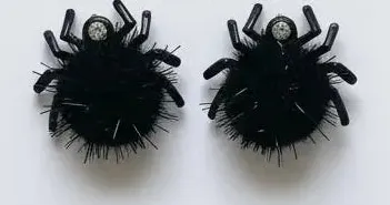 Spooky Pom Spider Earrings