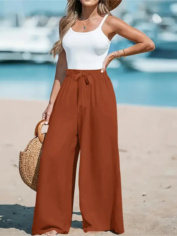 Wide Leg Drawstring Everyday Versatile Pants