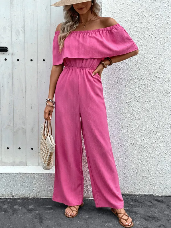 Wide Leg One Shoulder Clean Trousers Pants