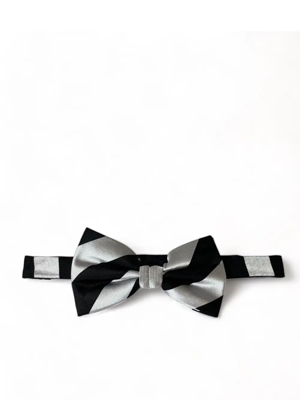 Modern Striped Silk Bow Tie