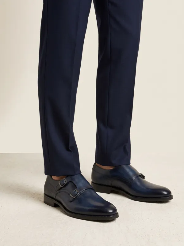 Men's Everyday Business Formal Double Monk Strap Leather Shoes