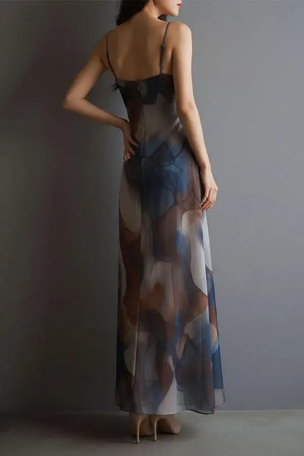 Clean Lined Coordinating Top And Flowing Maxi Skirt