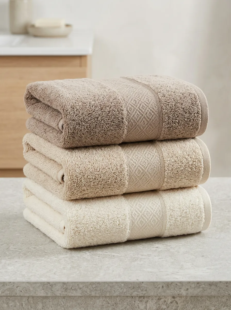 Everyday Textured Geometric Three-Piece Towel Set
