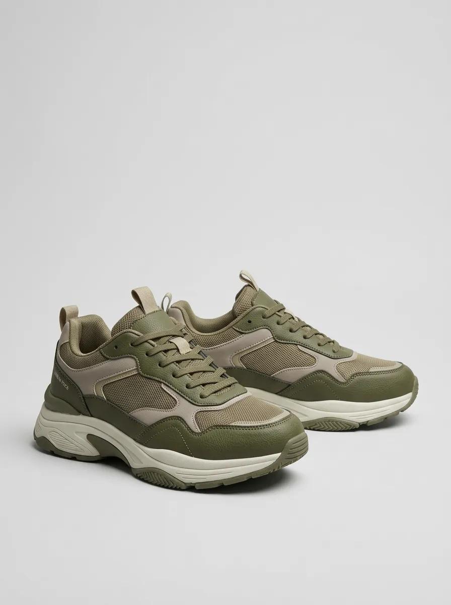Urban Mesh-Panel Casual Sneakers