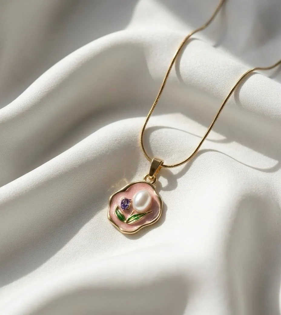 Minimal Stainless Steel Pearl Vintage Fashion Necklace
