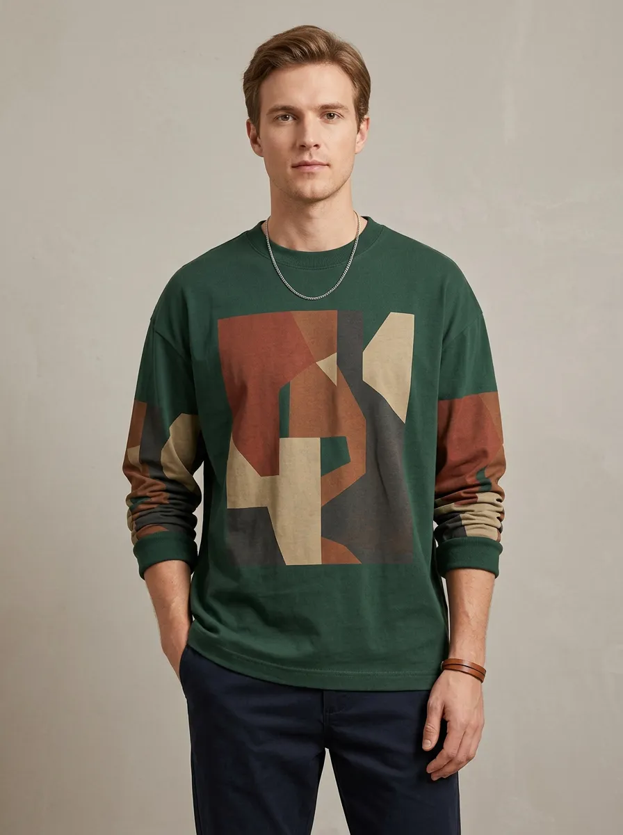 Men's Weekend Layering Understated Style Long Sleeve Top