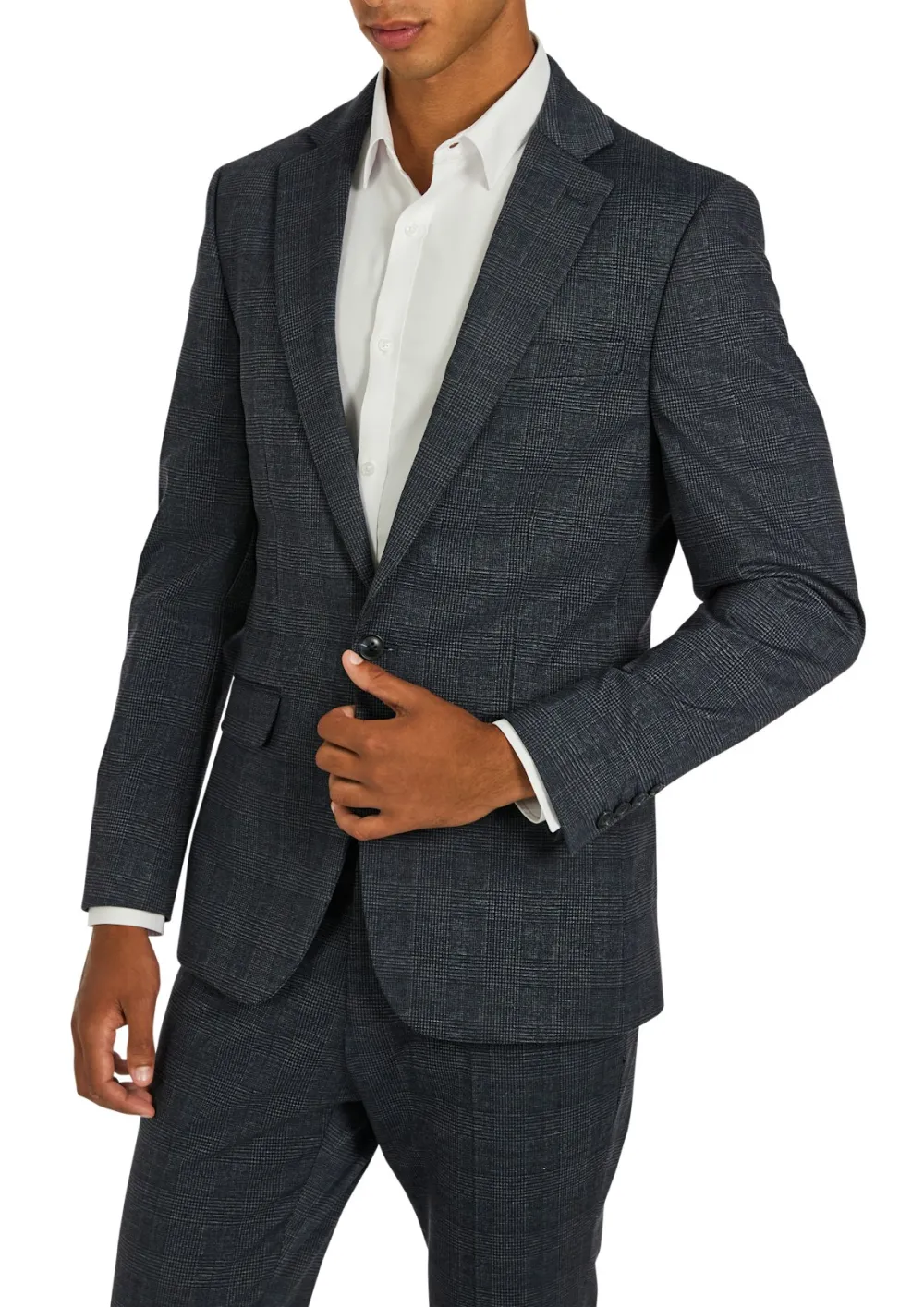 Mature Slim And Breathable Dark Gray Suit