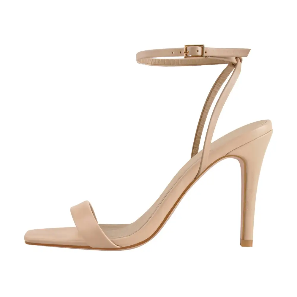 Square Toe Ankle Strap Stiletto Modern Sandals