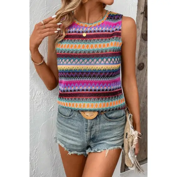 Contrast Round Neck Tank