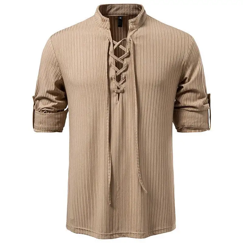 Lace-Up Henley Shirt
