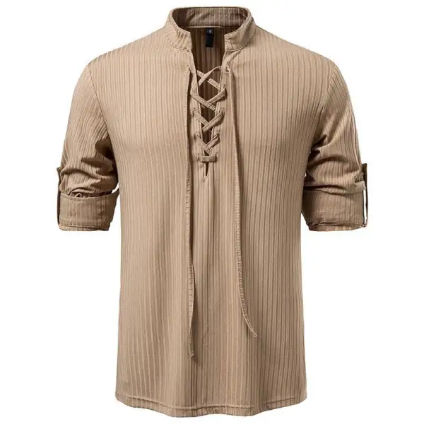 Lace-Up Henley Shirt