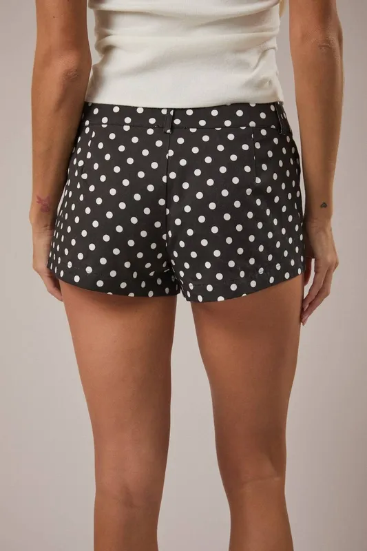 Mid-Rise Polka Dot Shorts