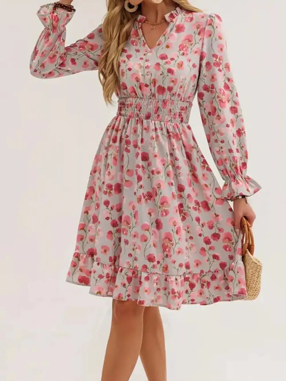 Clean Line Floral Dress