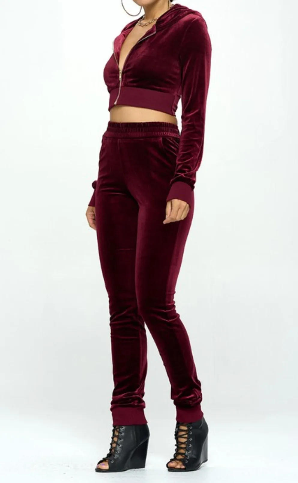 Everyday Velvet Open Women's Lounge Set