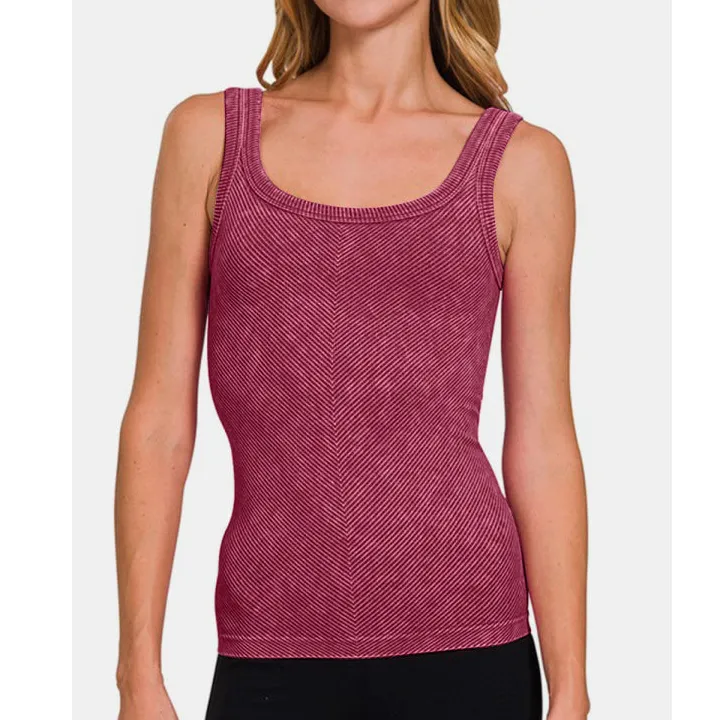 Modern Ribbed Scoop Neck Tank