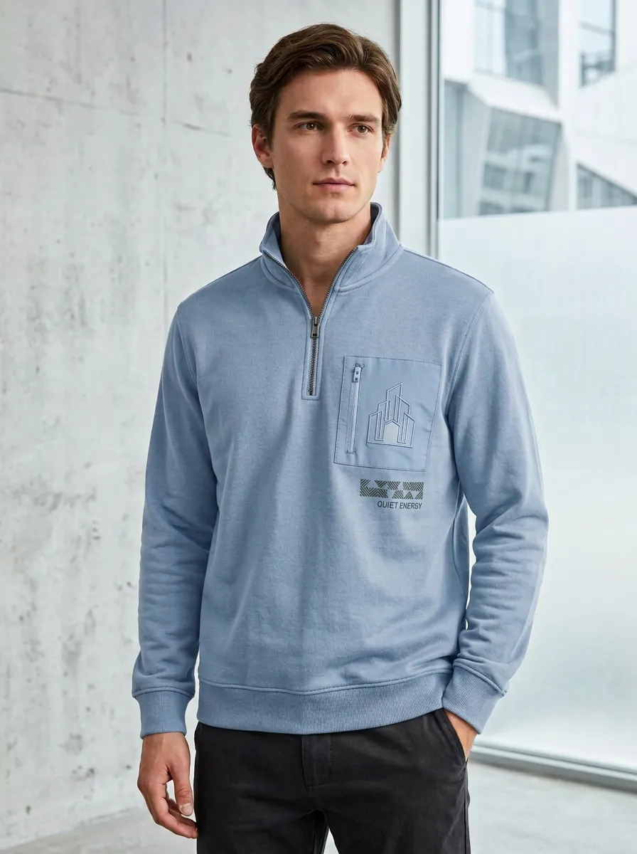 Casual Half-Zip Men's Half-Zip Sweatshirt
