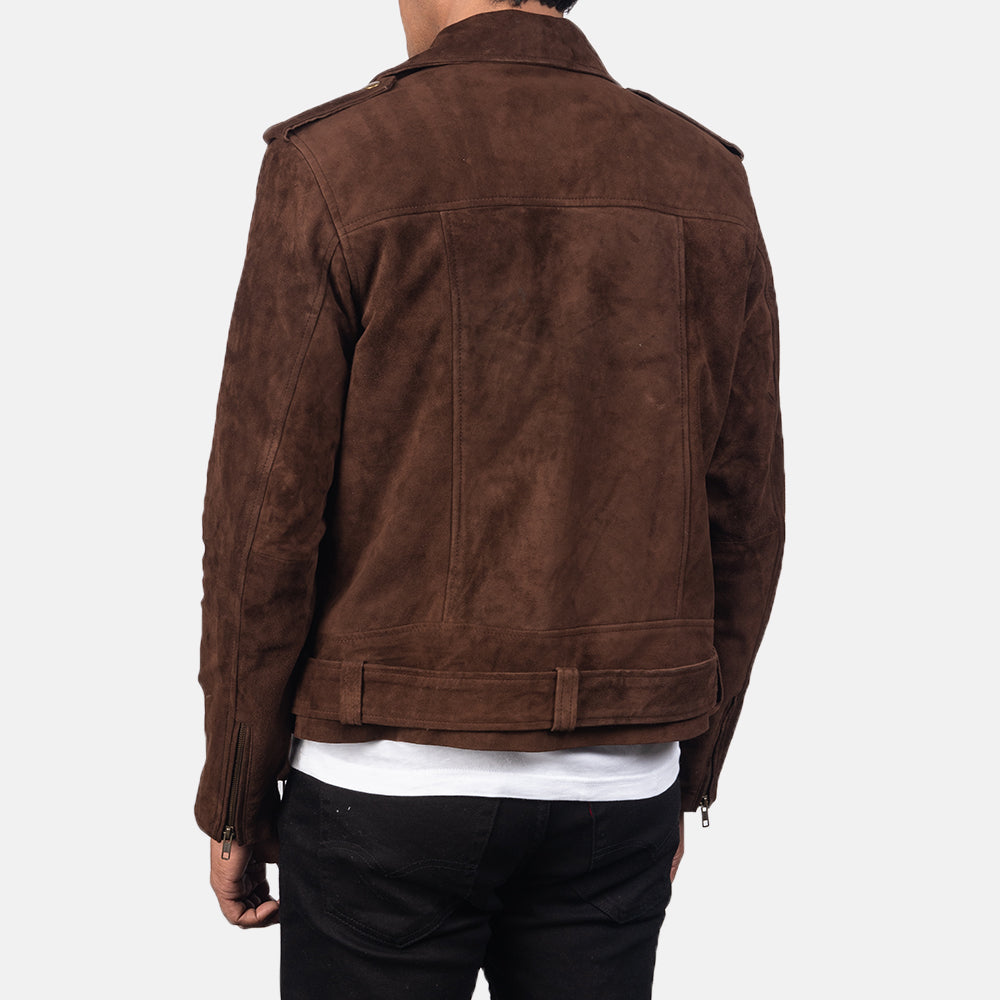 Men's Textured Biker Suede Jacket