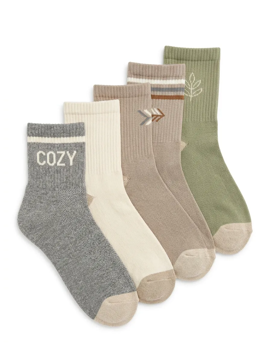 Leaf Minimalist Men's Four-Pair Long Socks