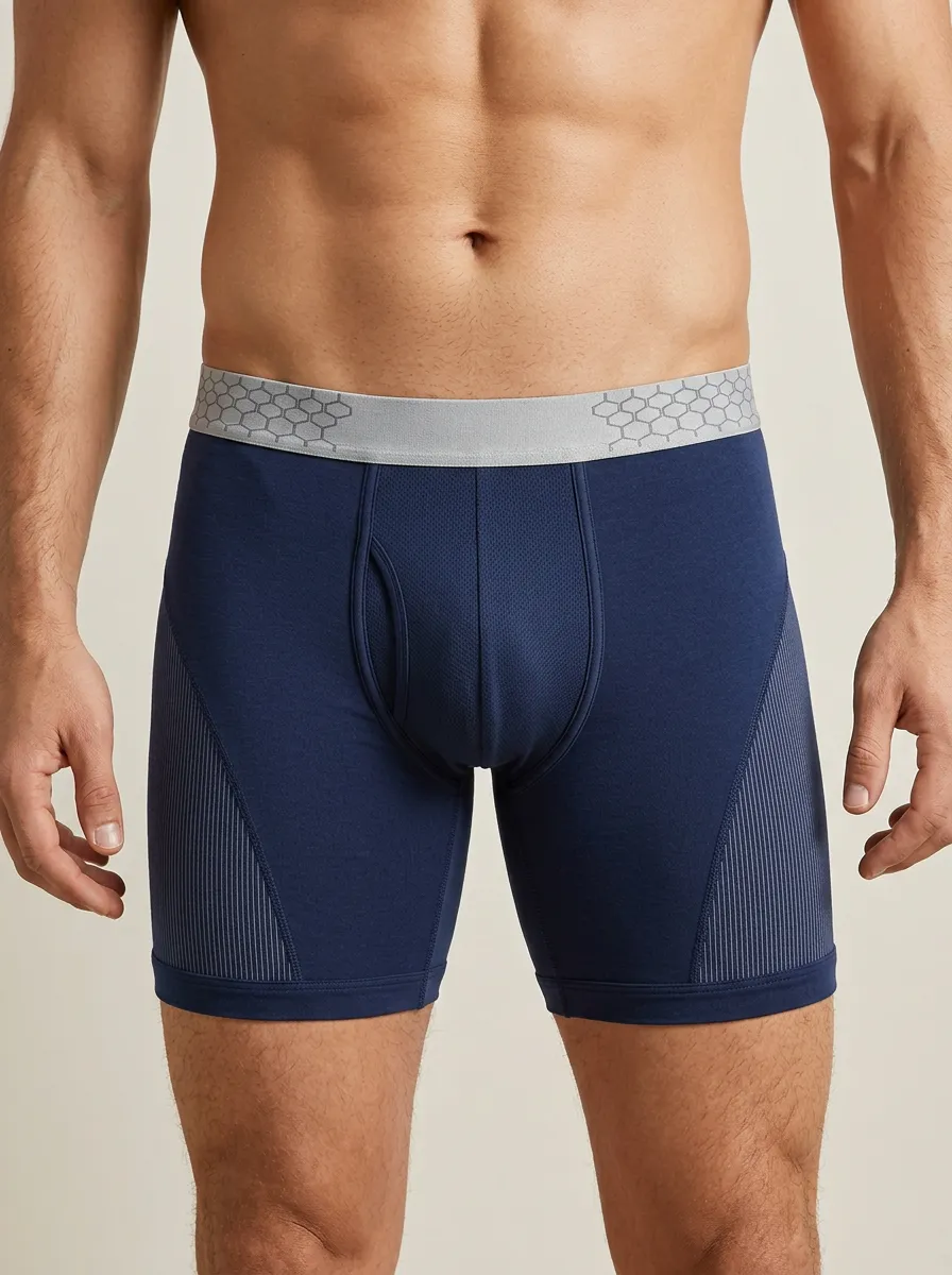 Men's Athletic Performance Honeycomb Waistband Boxer Briefs