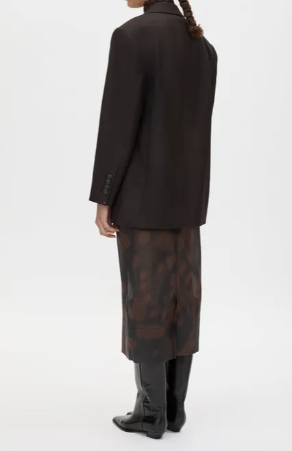 Black Printed Midi Skirt