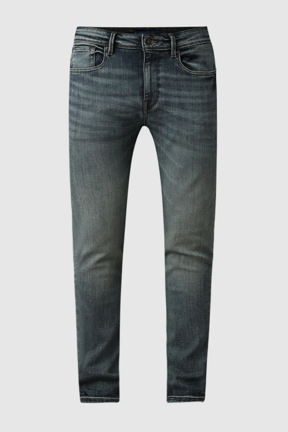 Blue Mid Rise Casual Slim Fit Jeans-Wash blue