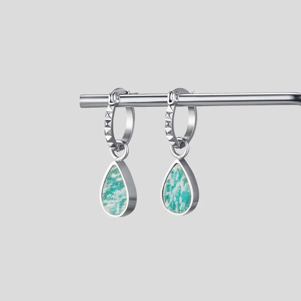 Waterproof Stone Hoop Earrings