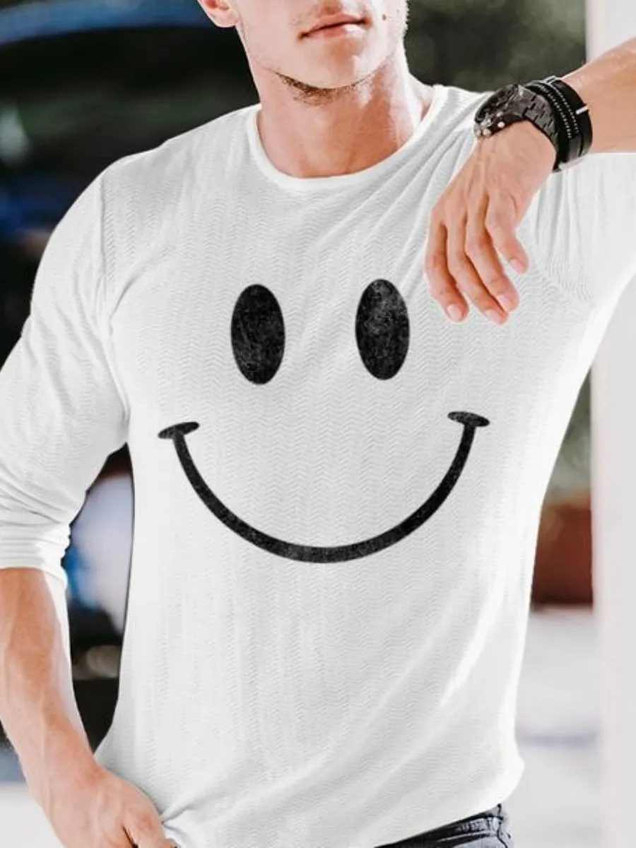 Simple Happy Smile Printed T-Shirt