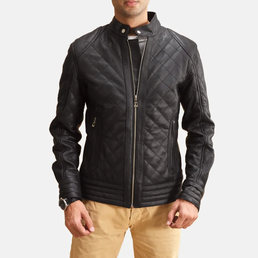 Men's Leather Quilted Jacket