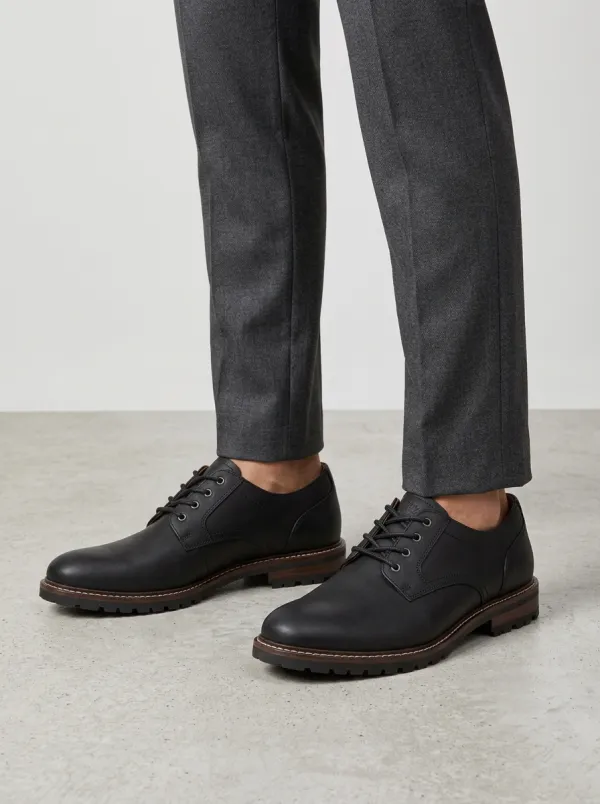 Men's Classic Business Casual Black Leather Oxford Shoes