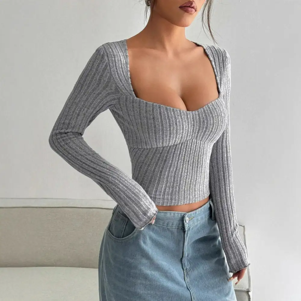 Structured Ribbed Crop T-Shirt
