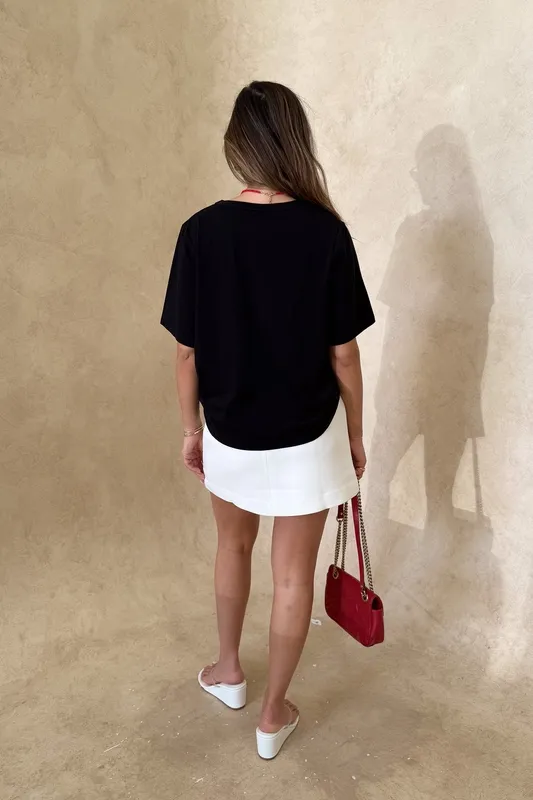 Black V-Neck Tee