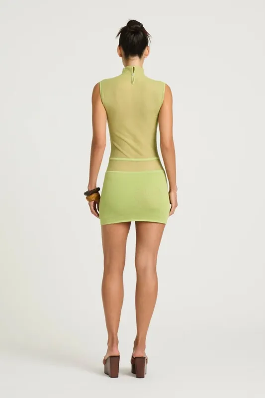 Green Knit Mini Dress