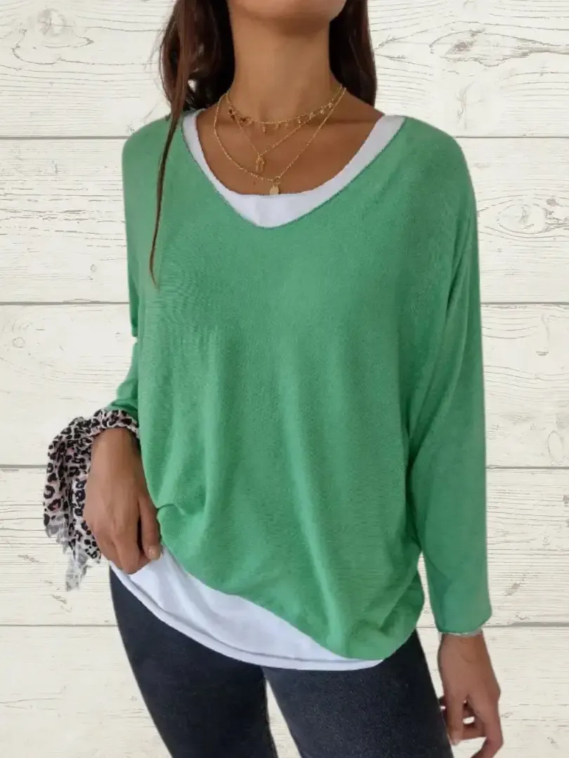 Women's Casual Solid Color Tops and Cami Two-piece Set