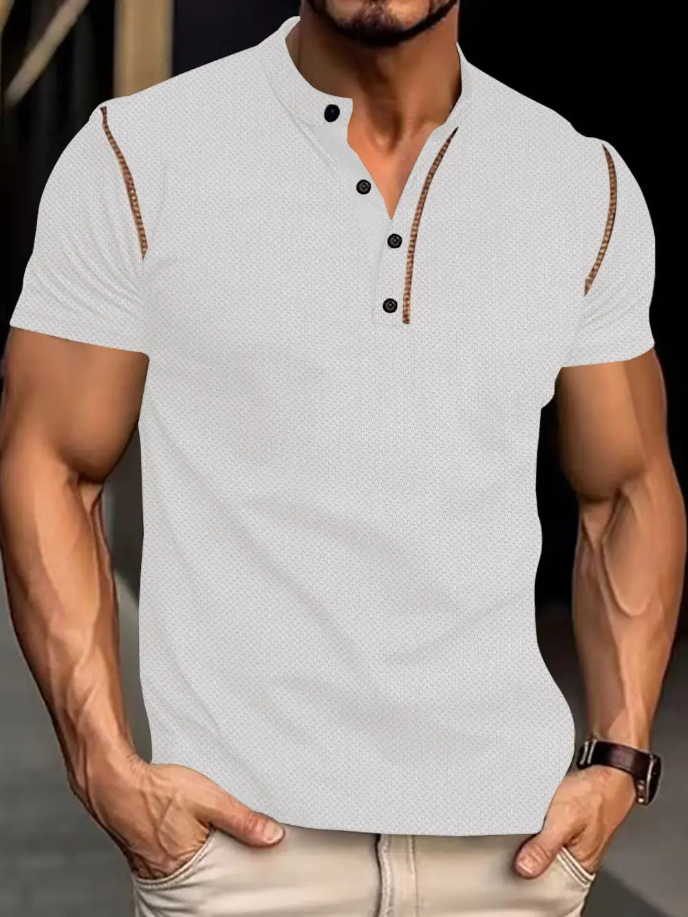 Stand Collar Polo Shirt