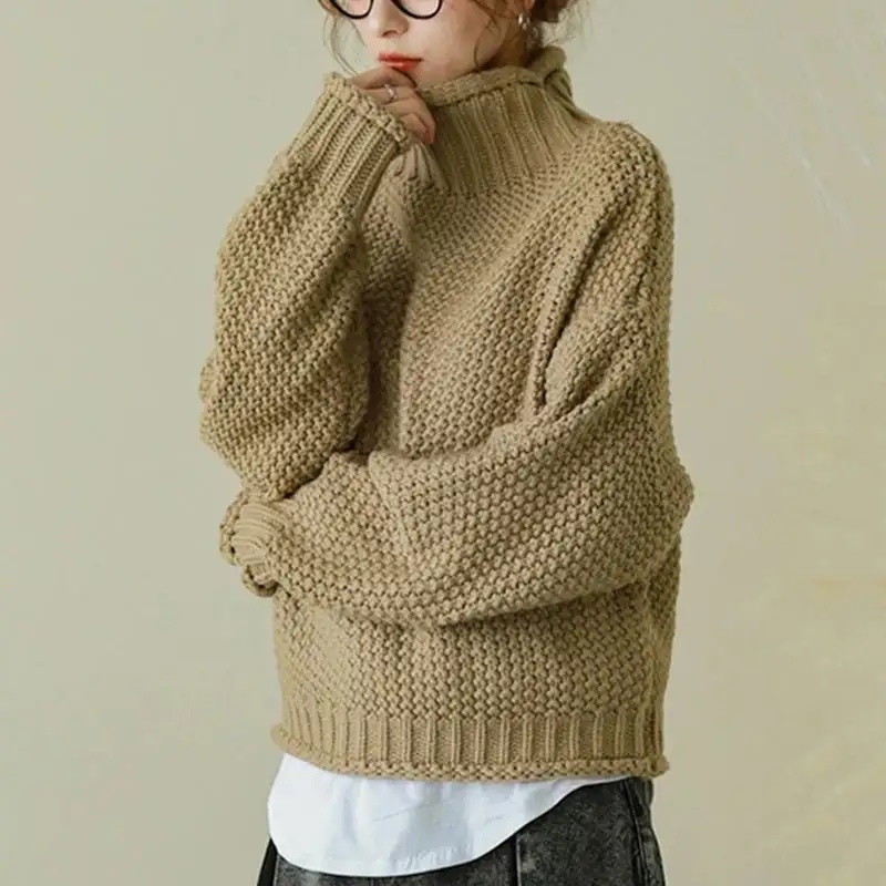 Minimal Women's High-Neck Relaxed Sweater