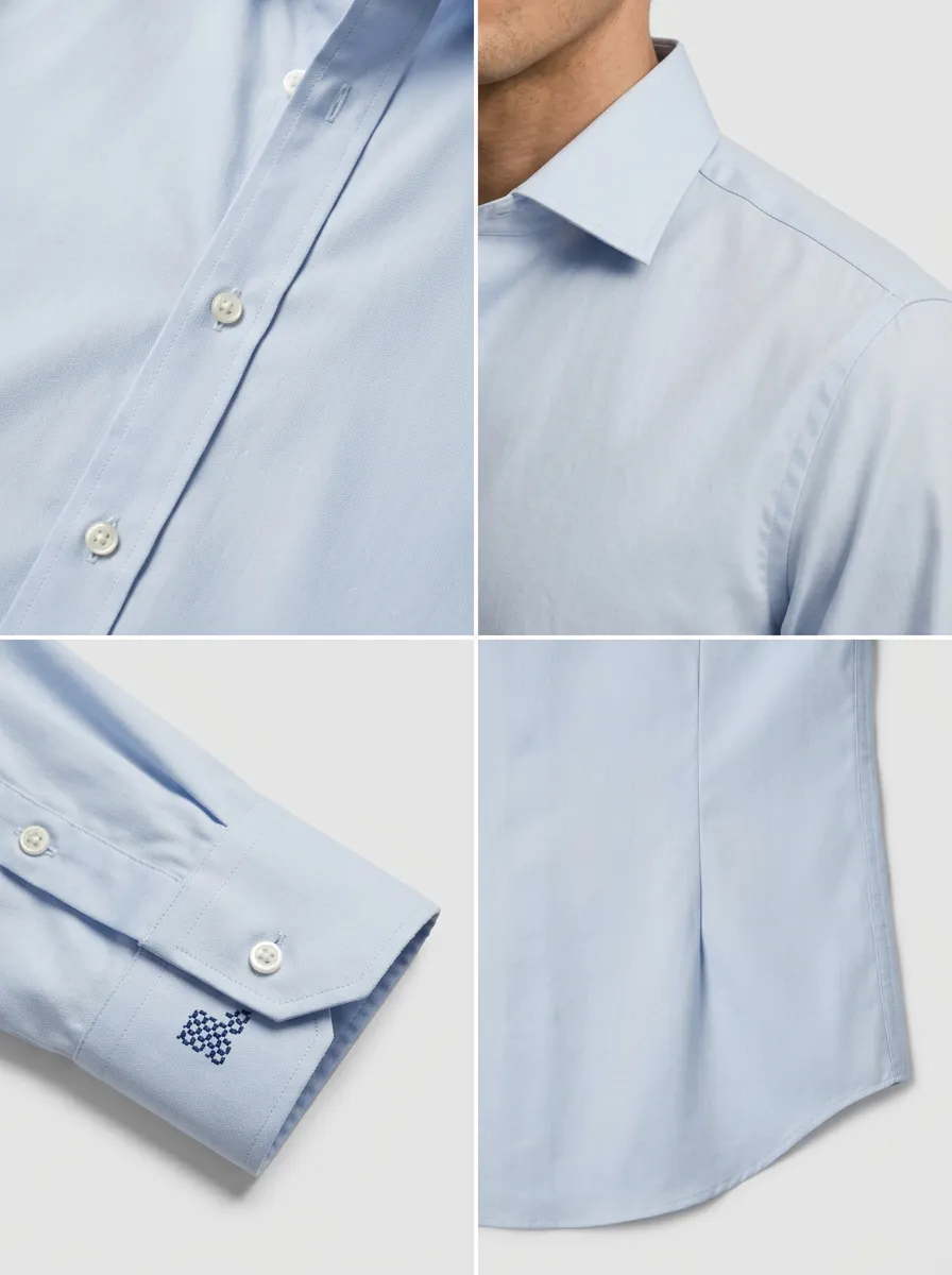Men's Non-Iron Cotton Light Blue Solid Formal Shirt